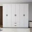 Matta Valkoinen Vaatekaappi - 100% Melamiinipinnoitettu Lastulevy, 18mm, 180x190x45cm, Useita Hyllyjä, Kiinnitettävä Seinäkiinnitys - Vaatekaapit - 8684283110063 - 2
