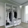 Matta Valkoinen Vaatekaappi - 120x180x45 cm - 100% Melamiinipinnoitettu Lastulevy - Helppo Koota - 4 Pakettia - Vaatekaapit - 8684282617723 - 8