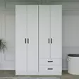 Matta Valkoinen Vaatekaappi - 120x180x45 cm - 100% Melamiinipinnoitettu Lastulevy - Helppo Koota - 4 Pakettia - Vaatekaapit - 8684282617723 - 3