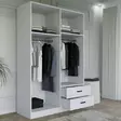 Matta Valkoinen Vaatekaappi - 120x180x45 cm - 100% Melamiinipinnoitettu Lastulevy - Helppo Koota - 4 Pakettia - Vaatekaapit - 8684282617723 - 5