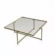 Moderni Glamour Sohvapöytä - Kulta - 100% Karkaistu Lasi - Metallijalat - 85x35x85 cm - Tahrankestävä - Yksi Paketti - Sohvapöydät - 8683342949613 - 1
