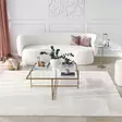 Moderni Glamour Sohvapöytä - Kulta - 100% Karkaistu Lasi - Metallijalat - 85x35x85 cm - Tahrankestävä - Yksi Paketti - Sohvapöydät - 8683342949613 - 2