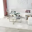 Moderni Glamour Sohvapöytä - Kulta - 100% Karkaistu Lasi - Metallijalat - 85x35x85 cm - Tahrankestävä - Yksi Paketti - Sohvapöydät - 8683342949613 - 5