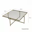 Moderni Glamour Sohvapöytä - Kulta - 100% Karkaistu Lasi - Metallijalat - 85x35x85 cm - Tahrankestävä - Yksi Paketti - Sohvapöydät - 8683342949613 - 11