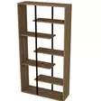 Moderni Kirjahylly, Pähkinä-Musta, 100% Melamiinipinnoitettu, Kulta Metalliosat, 18mm, 90x173,2x29,5cm, Kiinnitettävä Seinä - Kirjahyllyt - 8681875670783 - 1