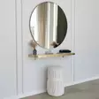 Moderni Kultainen Peili - 90 cm Halkaisija, 18 mm Paksuus, 100% Melamiinipinnoitettu, Seinään Kiinnitettävä - Peilit - 8683743270293 - 2