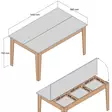 Moderni Ruokapöytä - 145x75x88 cm, Pähkinä Valkoinen, 100% Melamiinipinnoitettu, Suntalam Jalat, Säilytystila 42,9x9 cm - Ruokapöydät - 8683743327263 - 6