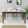 Moderni Ruokapöytä - 145x75x88 cm, Pähkinä Valkoinen, 100% Melamiinipinnoitettu, Suntalam Jalat, Säilytystila 42,9x9 cm - Ruokapöydät - 8683743327263 - 3