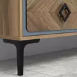 Moderni TV-taso, Pähkinä Sininen, 100% Melamiinipinnoitettu, 180x52x35 cm, Seinähyllyt 27,4x84x20 cm, 3 Pakettia - TV-tasot - 8681875444773 - 6