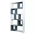 Moderni Valkoinen Sininen Kirjahylly - 100% Melamiinipinnoitettu Lastulevy, 18 mm, 80x170x22 cm, Useita Hyllyjä - Kirjahyllyt - 8681875207743 - 1