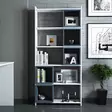Moderni Valkoinen Sininen Kirjahylly - 100% Melamiinipinnoitettu Lastulevy, 18 mm, 80x170x22 cm, Useita Hyllyjä - Kirjahyllyt - 8681875207743 - 3