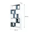 Moderni Valkoinen Sininen Kirjahylly - 100% Melamiinipinnoitettu Lastulevy, 18 mm, 80x170x22 cm, Useita Hyllyjä - Kirjahyllyt - 8681875207743 - 5