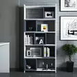 Moderni Valkoinen Sininen Kirjahylly - 100% Melamiinipinnoitettu Lastulevy, 18 mm, 80x170x22 cm, Useita Hyllyjä - Kirjahyllyt - 8681875207743 - 4