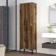 Monikäyttöinen Kaappi, Pähkinä, 100% Melamiinipinnoitettu, 18 mm, Metalli Jalusta ja Kahva, 60x200x35 cm, Seinään Kiinnitettävä - Kaapit ja lipastot - 8683342170123 - 2