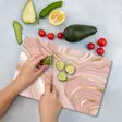 Monivärinen 100% Karkaistu Lasi Leikkuulauta 20x30 cm - Antibakteerinen, Helppo Puhdistaa, Liukumaton - Keittiötyövälineet - 8684283724123 - 2