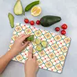 Monivärinen 100% Karkaistu Lasi Leikkuulauta 20x30 cm - Antibakteerinen, Helppo Puhdistaa, Liukumattomat Silikonijalat - Keittiötyövälineet - 8684283725113 - 2