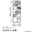 Monivärinen Käsintehty Metallinen Seinäkoriste - 32x90x4 cm - Uniikki Taideteos Kodin Sisustukseen - Koristeet, koriste-esineet - 8683742688563 - 7