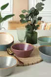 Monivärinen Keraaminen Kulhosetti 6 kpl - Antibakteerinen, Mikroaaltouuni- ja Astianpesukoneenkestävä, 14 cm/450 cc - Tarjoiluastiat - 8684282191353 - 2