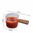 Monivärinen Lasi Kastikekulho Puisella Kahvalla - 100% Lasi, 110 ml, Astianpesukoneen Kestävä, Ei Mikroaaltouuniin - Tarjoiluastiat - 8684283915293 - 1