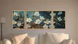 Monivärinen MDF-seinäkoriste: 3-osainen kehystetty maalaus, 100% MDF ja puukehys, 50x35 cm ja 50x70 cm - Taulut ja kehykset - 8684283206483 - 3