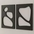 Musta MDF-seinäkoriste 50x70 cm (2 kpl) - Tyylikäs ja moderni sisustusratkaisu kodin tai toimiston seinille - Taulut ja kehykset - 8684283720453 - 2