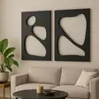 Musta MDF-seinäkoriste 50x70 cm (2 kpl) - Tyylikäs ja moderni sisustusratkaisu kodin tai toimiston seinille - Taulut ja kehykset - 8684283720453 - 1