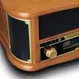 Puinen retro-levysoitin, jossa on Bluetooth® AM/FM-radio USB-koodaus CD-soitin, kasettisoitin ja sisäänrakennetut kaiuttimet. - Levysoittimet ja neulat - 8711902082903 - 45