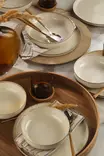 Ruokailuvälinesetti (12 osaa), kerma, 24 cm, 20 cm, 15 cm, kestävä, tyylikäs, käytännöllinen - Lautaset - 8683743290093 - 3