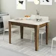 Ruokapöytä - Moderni ja Tyylikäs, Pähkinä Valkoinen, 100% Melamiinipinnoitettu, 110x75x72 cm, Säilytystilalla - Ruokapöydät - 8683743327423 - 2