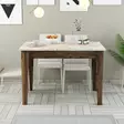 Ruokapöytä - Moderni ja Tyylikäs, Pähkinä Valkoinen, 100% Melamiinipinnoitettu, 110x75x72 cm, Säilytystilalla - Ruokapöydät - 8683743327423 - 3