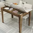 Ruokapöytä - Moderni ja Tyylikäs, Pähkinä Valkoinen, 100% Melamiinipinnoitettu, 110x75x72 cm, Säilytystilalla - Ruokapöydät - 8683743327423 - 5