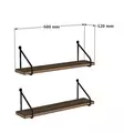 Safiiritammi Seinä Hylly 60x12cm - 100% Melamiinipinnoitettu Lastulevy, 18mm Paksuus, Teollinen ja Maalaismainen Tyyli - Seinähyllyt - 8682870717053 - 1