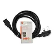 Sähköjohto | UK uros | IEC-320-C13 | Kulma | Suora | Niklattu | 3.00 m | Pyöreä | PVC | Musta | Label - Virtakaapelit ja liittimet - 5412810425273 - 66