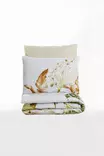 Satiini kaksinkertainen pussilakanasetti, beige valkoinen vihreä, 200 x 220 cm, pehmeä, kestävä, helppohoitoinen - Lakanat ja tyynyliinat - 8683742575153 - 1