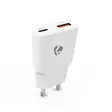 Seinälaturi | 30 W | GaN | PD3.0 | 1.5 / 2.0 / 2.5 / 3.0 A | Lähtöliitäntöjen määrä: 2 | USB-A / USB-C | Automaattinen Jännitteen Valinta | Valkoinen - Verkkolaturit - 5412810470303 - 1