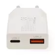 Seinälaturi | 30 W | GaN | PD3.0 | 1.5 / 2.0 / 2.5 / 3.0 A | Lähtöliitäntöjen määrä: 2 | USB-A / USB-C | Automaattinen Jännitteen Valinta | Valkoinen - Verkkolaturit - 5412810470303 - 10