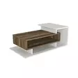 Skandinaavinen Valkoinen Pähkinä sohvapöytä - 90x50x35 cm - Monikäyttöinen Säilytystilalla - 18 mm Melamiinipinnoite - Sohvat - 8681181613603 - 1