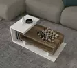 Skandinaavinen Valkoinen Pähkinä sohvapöytä - 90x50x35 cm - Monikäyttöinen Säilytystilalla - 18 mm Melamiinipinnoite - Sohvat - 8681181613603 - 4