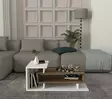 Skandinaavinen Valkoinen Pähkinä sohvapöytä - 90x50x35 cm - Monikäyttöinen Säilytystilalla - 18 mm Melamiinipinnoite - Sohvat - 8681181613603 - 2