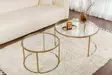 Sohvapöytäsarja, kulta läpinäkyvä, 80 cm leveä, kestävä, moderni design - Sohvapöydät - 8684283511693 - 4