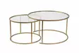 Sohvapöytäsarja, kulta läpinäkyvä, 80 cm leveä, kestävä, moderni design - Sohvapöydät - 8684283511693 - 1