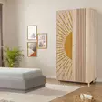 Sonomo-vaatekaappi: 100% melamiinipinnoitettu lastulevy, 18 mm, sarviapilajalat, massiivipuiset kahvat, UV-suojaus, 90x192x52 cm - Vaatekaapit - 8684282305903 - 2
