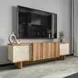 TV-taso 180 cm Travertiini Pähkinä - Moderni ja Tyylikäs Säilytysratkaisu, 100% Melamiinipinnoitettu Lastulevy - TV-tasot - 8684283678853 - 2