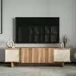 TV-taso 180 cm Travertiini Pähkinä - Moderni ja Tyylikäs Säilytysratkaisu, 100% Melamiinipinnoitettu Lastulevy - TV-tasot - 8684283678853 - 4