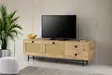 TV-taso, 180x60x40 cm, Tammi-Musta, 100% Melamiinipinnoitettu, 2 Vetolaatikkoa, Useita Hyllyjä, Seinään Kiinnitettävä - TV-tasot - 8682870168633 - 3