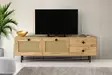 TV-taso, 180x60x40 cm, Tammi-Musta, 100% Melamiinipinnoitettu, 2 Vetolaatikkoa, Useita Hyllyjä, Seinään Kiinnitettävä - TV-tasot - 8682870168633 - 2