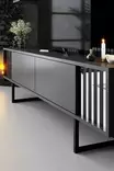 TV-taso, antrasiitti musta, 180 cm leveä, kestävä, tilava - TV-tasot - 8683742126133 - 5