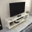 TV-taso, Huonekalut, Valkoinen Kulta, 100% Melamiinipinnoitettu Lastulevy, 18mm, 120x35,2x40,2cm, 1 Paketti - TV-tasot - 8683743121823 - 5