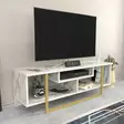 TV-taso, Huonekalut, Valkoinen Kulta, 100% Melamiinipinnoitettu Lastulevy, 18mm, 120x35,2x40,2cm, 1 Paketti - TV-tasot - 8683743121823 - 3