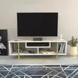 TV-taso, Huonekalut, Valkoinen Kulta, 100% Melamiinipinnoitettu Lastulevy, 18mm, 120x35,2x40,2cm, 1 Paketti - TV-tasot - 8683743121823 - 2